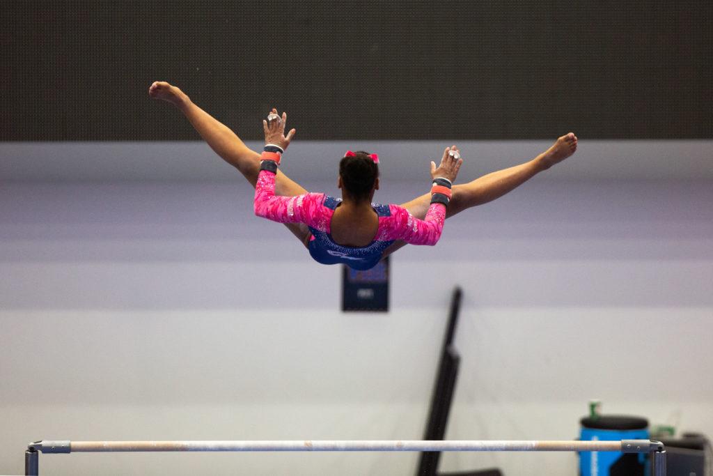 At graduate student Deja Chambliss’ last competition of her collegiate career, she ended with a score of 39.315 in the all-around competition and was named EAGL Gymnast of the Year. 